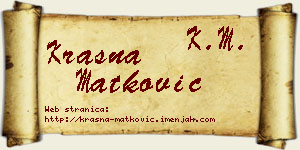 Krasna Matković vizit kartica
